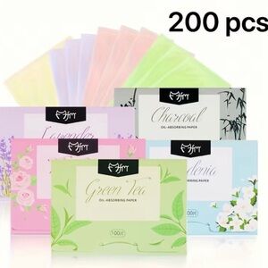 200 Quick-Dry Face Blotting Papers for Oily Skin